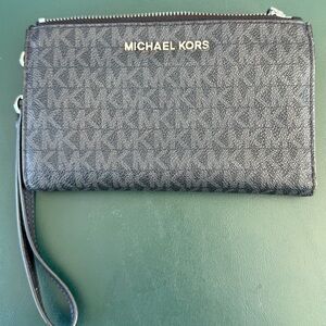 Michael Kors Monogram Black Wristlet